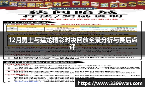 12月勇士与猛龙精彩对决回放全景分析与赛后点评